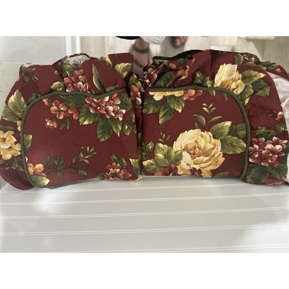 VtgSet/2 Waverly Garden Room Manor Floral Ruffled Pillow Std Cotton Shams 30x27”